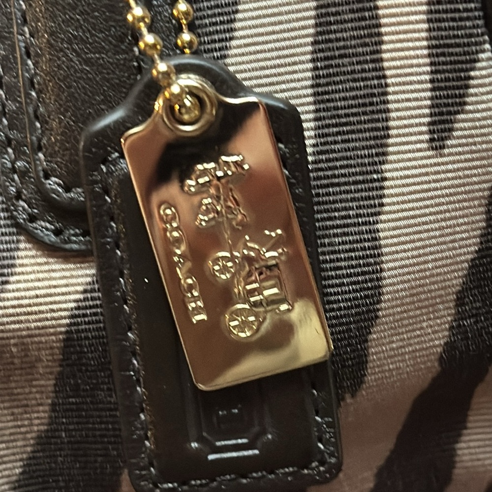 Coach Madison Zebra Print Mini Satchel Bag  Crossbody strap include - Picture 4 of 15